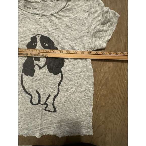 Hugo Guinness For J.Crew Dog Linen Shirt Size Small Gray Black Shirt Top - Picture 4 of 8